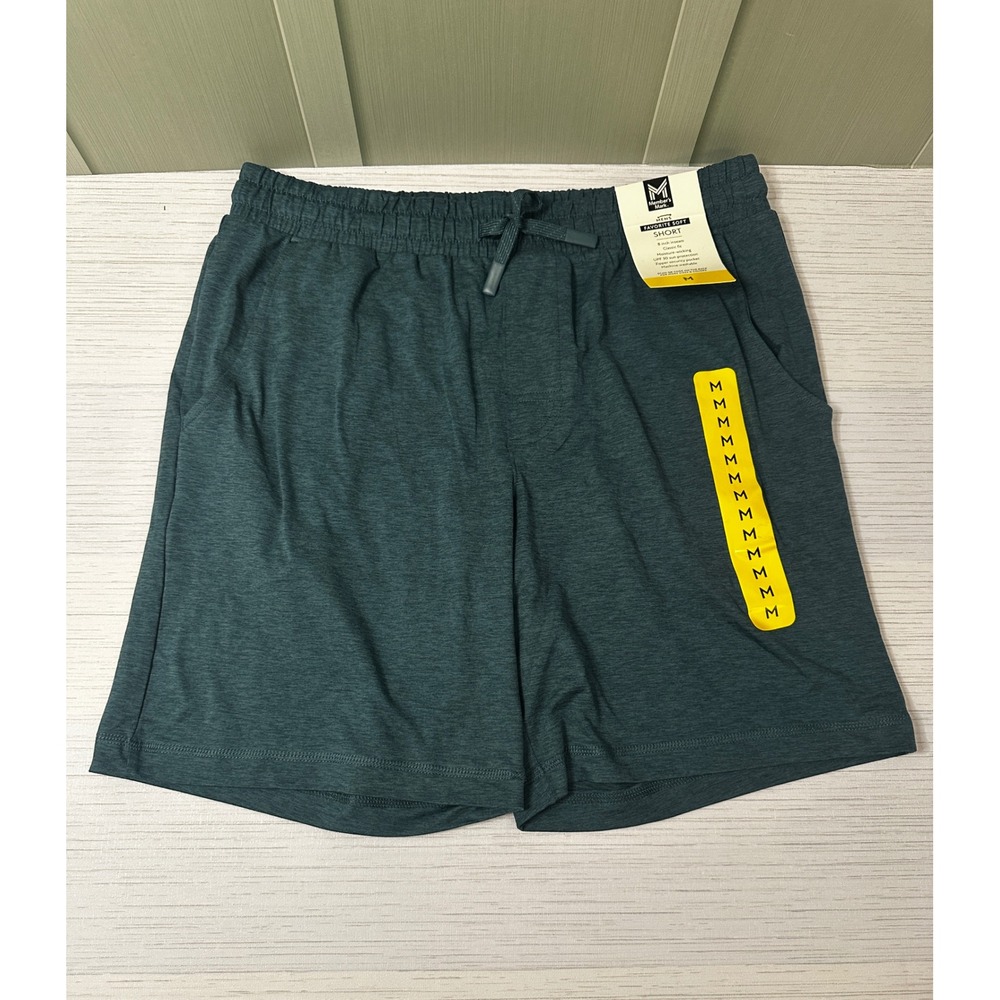 Members Mark Mens Favorite Soft Short Turquoise Green 8 Inch Inseam Size M NWT